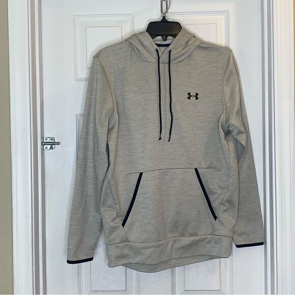 Under Armour Loose Hoodie Heather Cream/Beige with Black trim Size Small - Picture 1 of 8